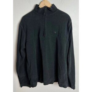 RAINS Black Quarter Zip Fleece Pullover Sweater Size Large Men’s